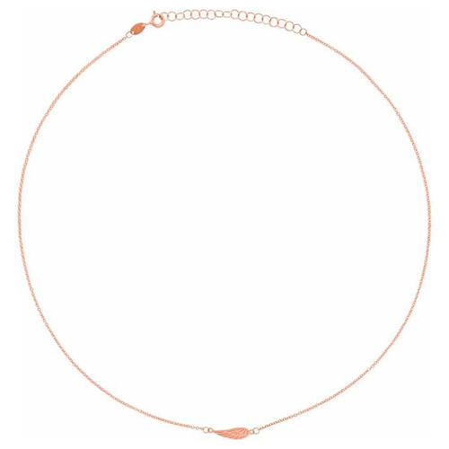 14k Rose Gold Sideways Angel Wing Necklace