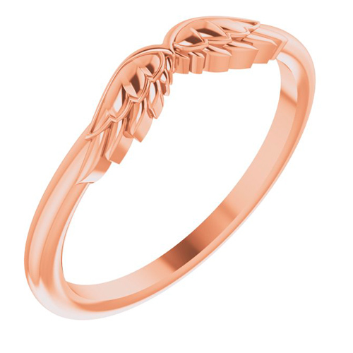 14k Rose Gold Stackable Angel Wings Ring