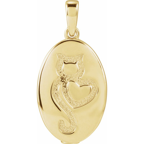 Gold-Plated Sterling Silver Cat Ash Holder Pendant