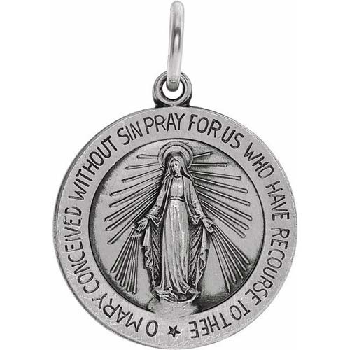 Sterling Silver Small Round Miraculous Medal