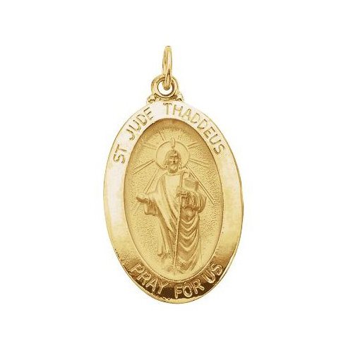 14kt Yellow Gold St. Jude Thaddeus Medal 7/8in