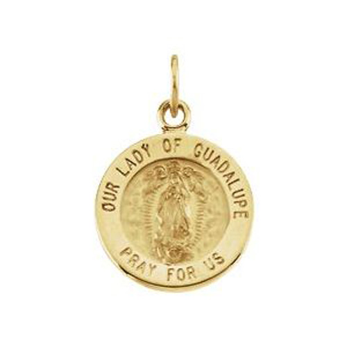 14kt Yellow Gold 12mm Our Lady of Guadalupe Medal