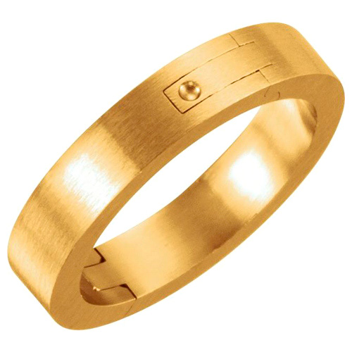 14k Yellow Gold 4mm CLIQ Ladies' Hinged Adjustable Flat Wedding Band For Arthritic Fingers