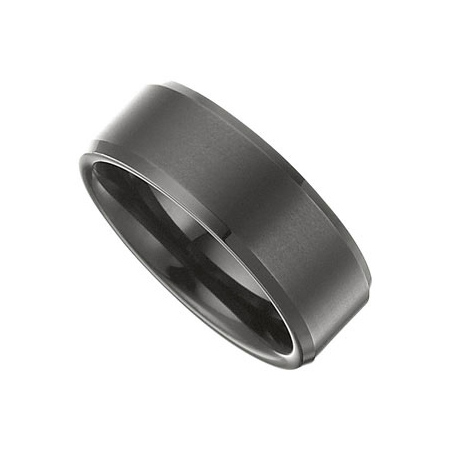 Black Immerse Plated Tungsten Ring with Satin Center 8.3mm