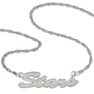 Dallas Stars 18in Sterling Silver Script Necklace