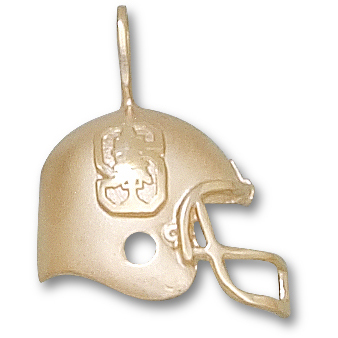 14kt Yellow Gold 3/4in Stanford University Football Helmet Pendant