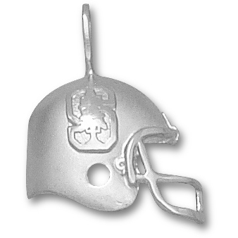 Sterling Silver 3/4in Stanford University Football Helmet Pendant