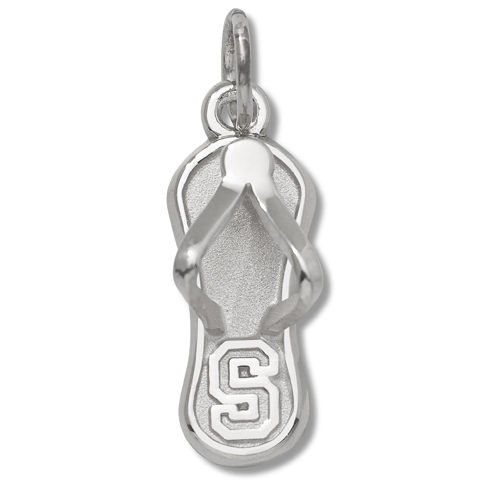 Sterling Silver 5/8in Stanford University Flip Flop Pendant
