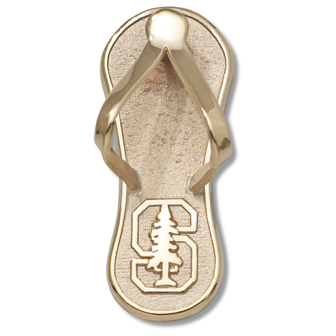 14kt Yellow Gold 1in Stanford University Flip Flop Pendant