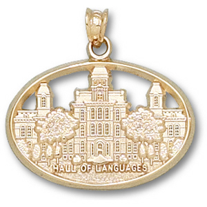 Syracuse Hall of Languages Pendant 5/8in 10k Yellow Gold