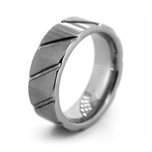 Grooved 8mm Tungsten Band
