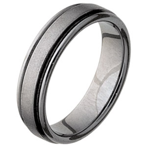 6mm Tungsten Ring with Rounded Flat Edges Stone Finish