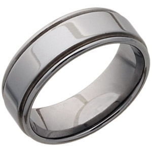 8mm Tungsten Ring with Rounded Flat Edges