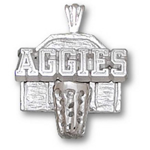 Texas A & M Aggies 5/8in Sterling Silver Backboard Pendant
