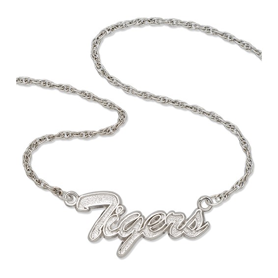 Detroit Tigers 18in Sterling Silver Script Necklace