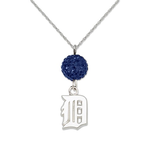 Sterling Silver Detroit Tigers Crystal Ovation Necklace