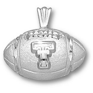 Texas Tech Football Pendant 1/2in Sterling Silver