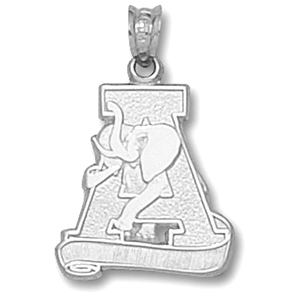 Alabama Crimson Tide 5/8in Sterling Silver Team Pendant