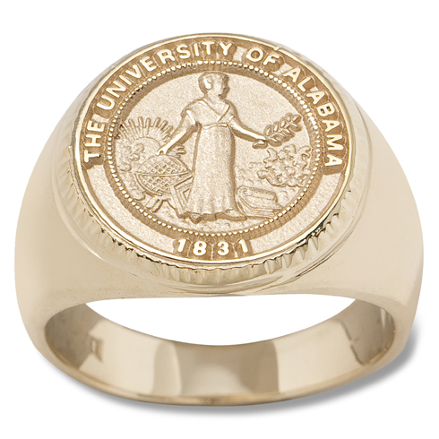 Al Ring 10kt Yellow Gold University of Alabama Seal Ring UAL002GR-10K