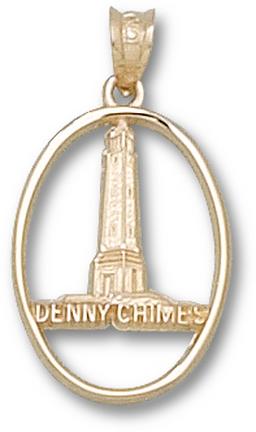 14kt Yellow Gold 3/4in University of Alabama Denny Chimes Pendant