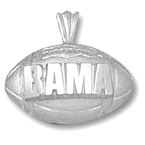Sterling Silver 1/2in BAMA Football Pendant