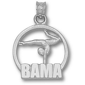 Alabama Crimson Tide 3/4in Sterling Silver Gymnast Pendant