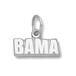 Alabama Crimson Tide 3/16in Sterling Silver Bama Pendant