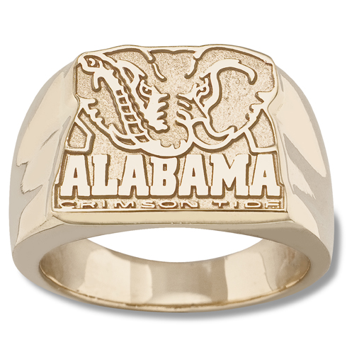 14kt Yellow Gold Men's University of Alabama Elephant Ring