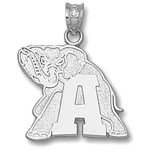 Alabama Crimson Tide 5/8in Sterling Silver Elephant A Pendant