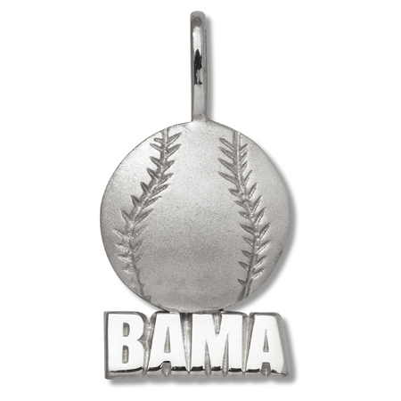 BAMA Baseball Pendant 5/8in Sterling Silver