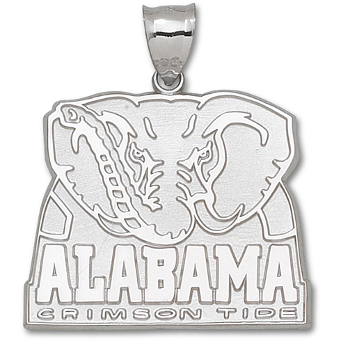 Sterling Silver 1 1/2in Alabama Crimson Tide Pendant