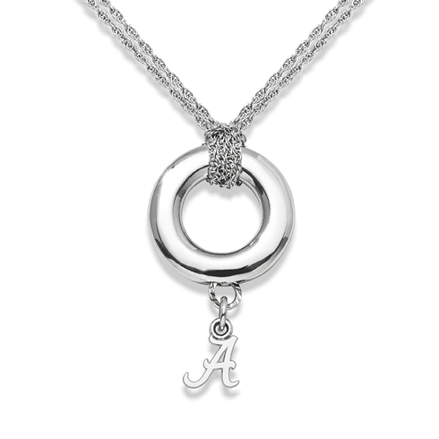 Sterling Silver 16in University of Alabama Halo Necklace