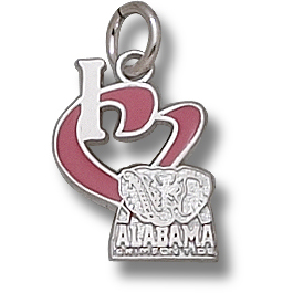 I Heart University of Alabama 1/2in Pendant Sterling Silver
