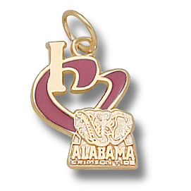 I Heart University of Alabama 1/2in Pendant 10kt Yellow Gold