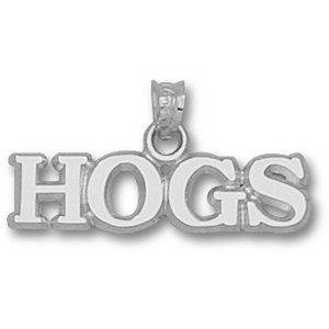 Sterling Silver Arkansas Razorbacks HOGS Pendant