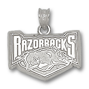 Sterling Silver 5/8in Arkansas Razorbacks Hog Pendant