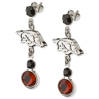 University of Arkansas Crystal Logo Earrings