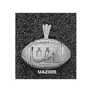Arizona Wildcats 3/8in Sterling Silver Football Pendant