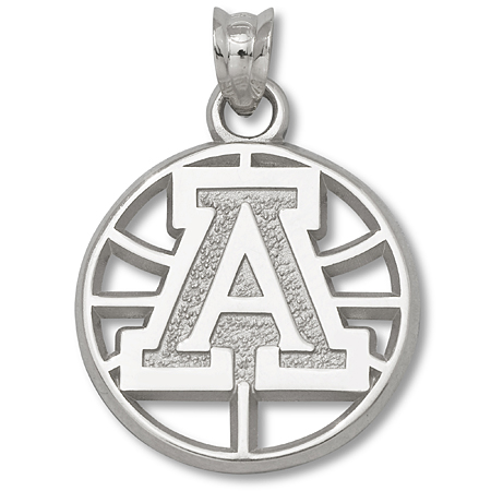 Sterling Silver Univ of Arizona Basketball Pendant