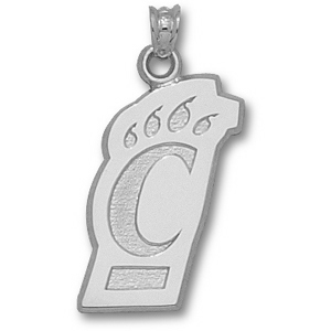 Cincinnati Bearcats 7/8in Sterling Silver C Paw Pendant