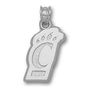 Cincinnati Bearcats 5/8in Sterling Silver C Paw Pendant