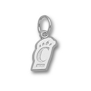 Cincinnati Bearcats 3/8in Sterling Silver C Paw Pendant