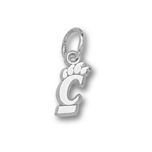 Sterling Silver 3/8in Cincinnati Pierced C Paw Charm