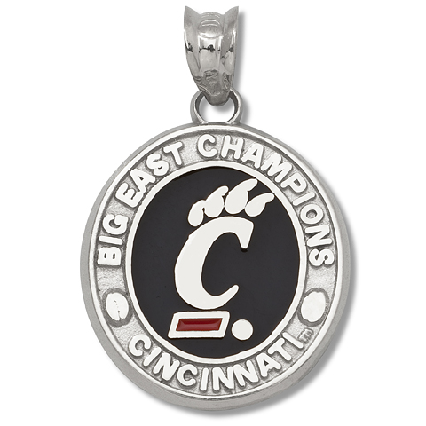 Sterling Silver 5/8in Big East Champions Cincinnati Enamel Pendant