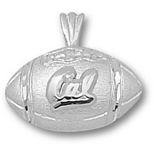 Sterling Silver 1/2in Cal Berkeley Football Pendant