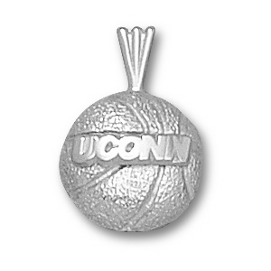 Sterling Silver 1/2in UCONN Basketball Pendant