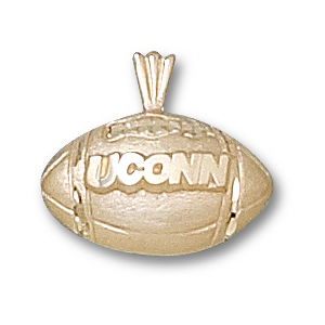 14kt Yellow Gold 1/2in UCONN Football Pendant
