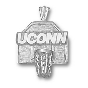 Connecticut Huskies 5/8in Sterling Silver Backboard Pendant