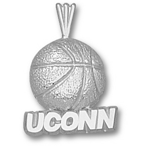 Sterling Silver 3/4in UCONN Basketball Pendant