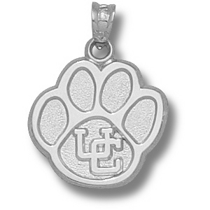 Connecticut Huskies 5/8in Sterling Silver UC Paw Pendant